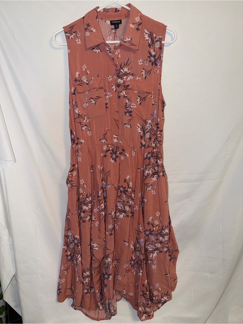 torrid Dusty Rose Floral Midi Shirt Dress